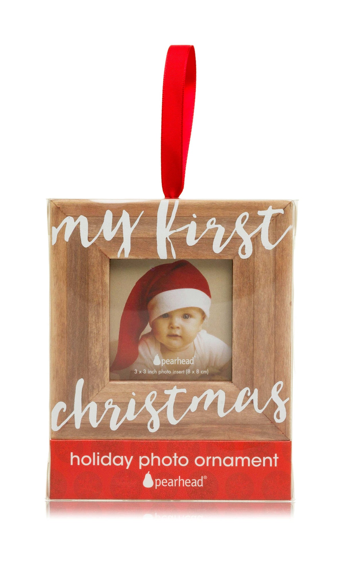 Adorno de marco de fotos de madera «Mi primera Navidad»
