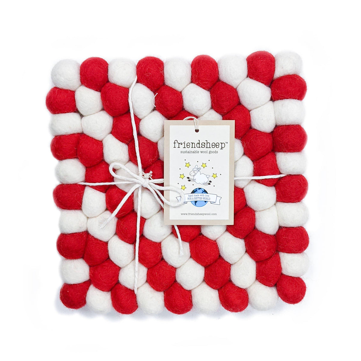 Friendsheep - Candy Cane Eco Coasters and Trivets