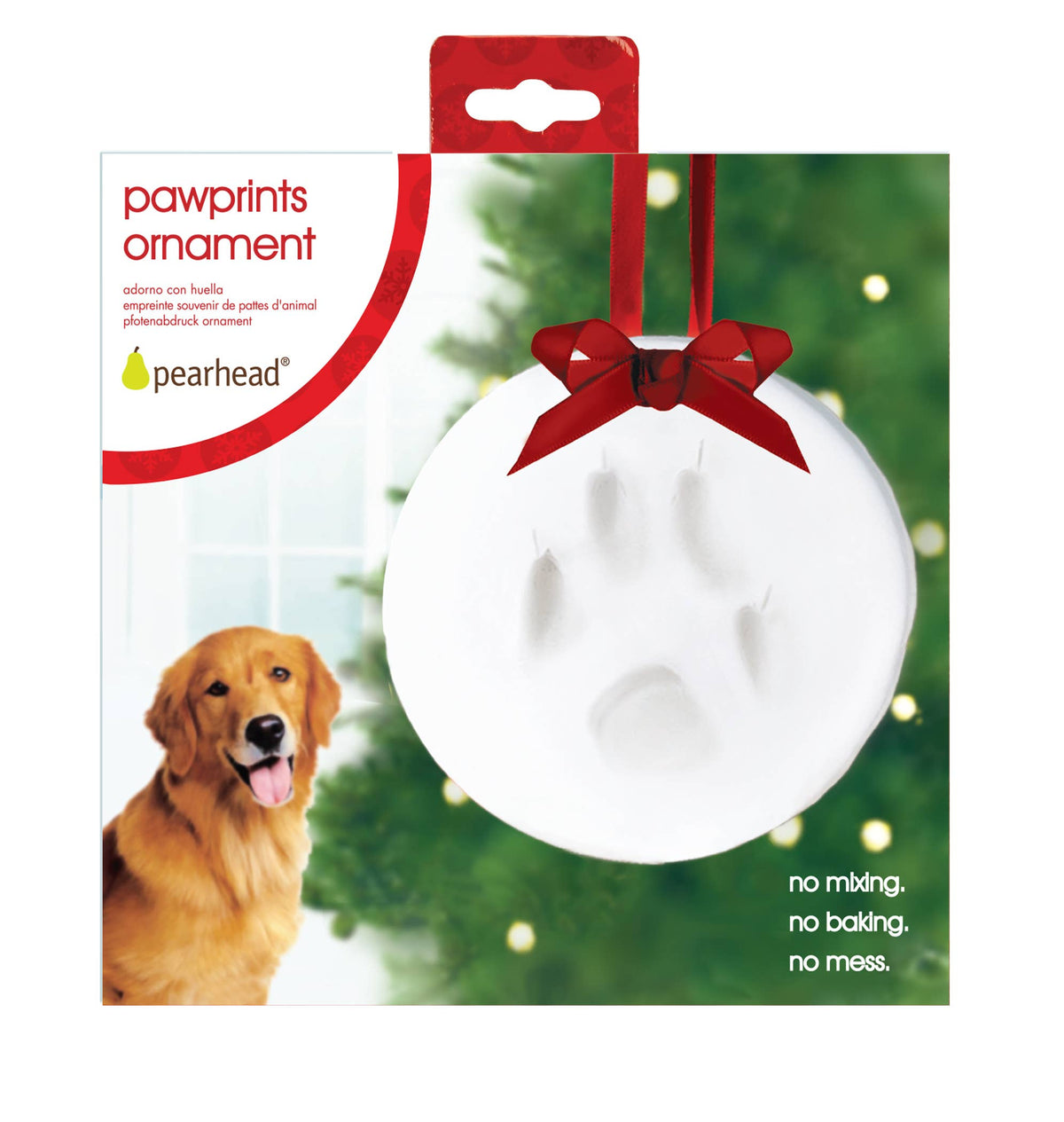Pet Pawprint Christmas Ornament