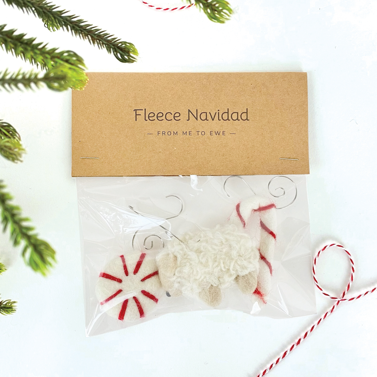 Set de Regalo de Adornos de Fieltro - Granja de Ovejas | Fleece Navidad