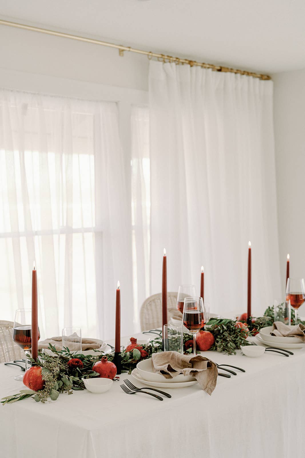 Mo&Co Home - Burgundy | Dipped Beeswax Taper Candles | All Natural