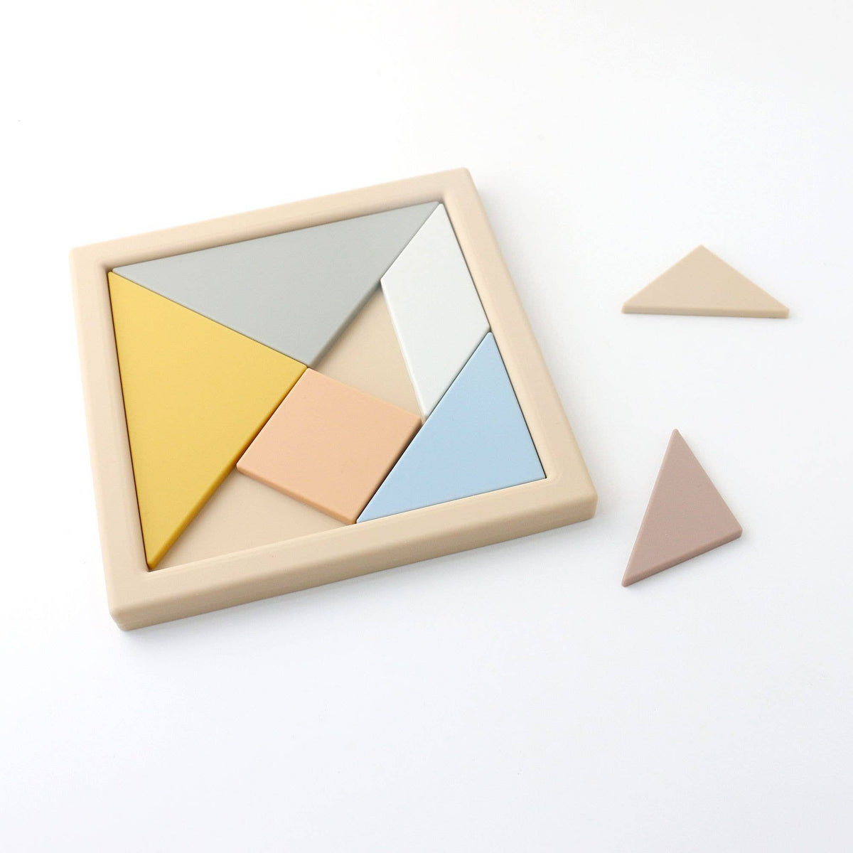 Silicone Tangram Puzzle Board – Montessori Shape & Logic Toy