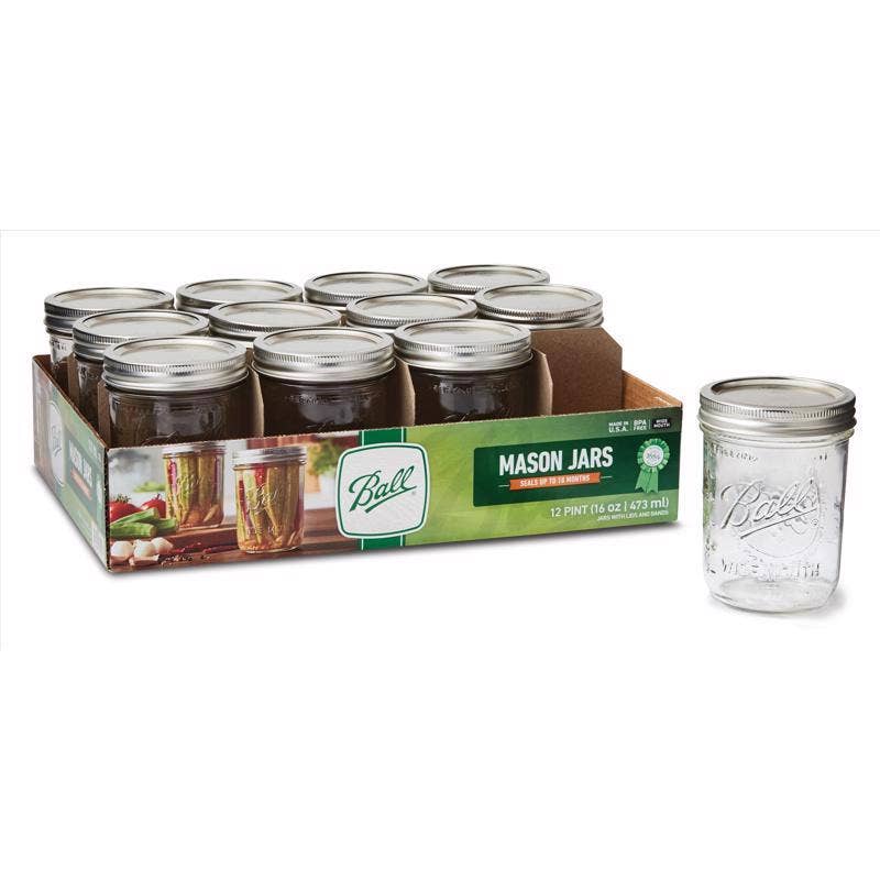 BALL - Ball Wide Mouth Mason Jar 16 oz each