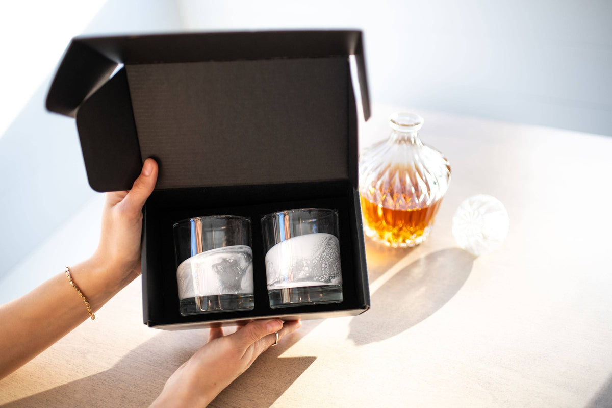 Resin Accented Whisky Glasses
