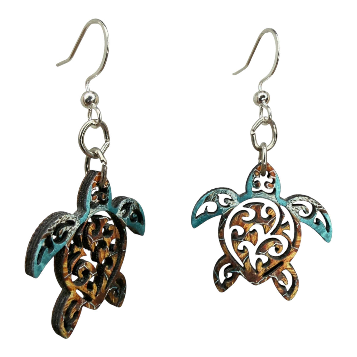Tribal Sea Turtle Earrings #1892