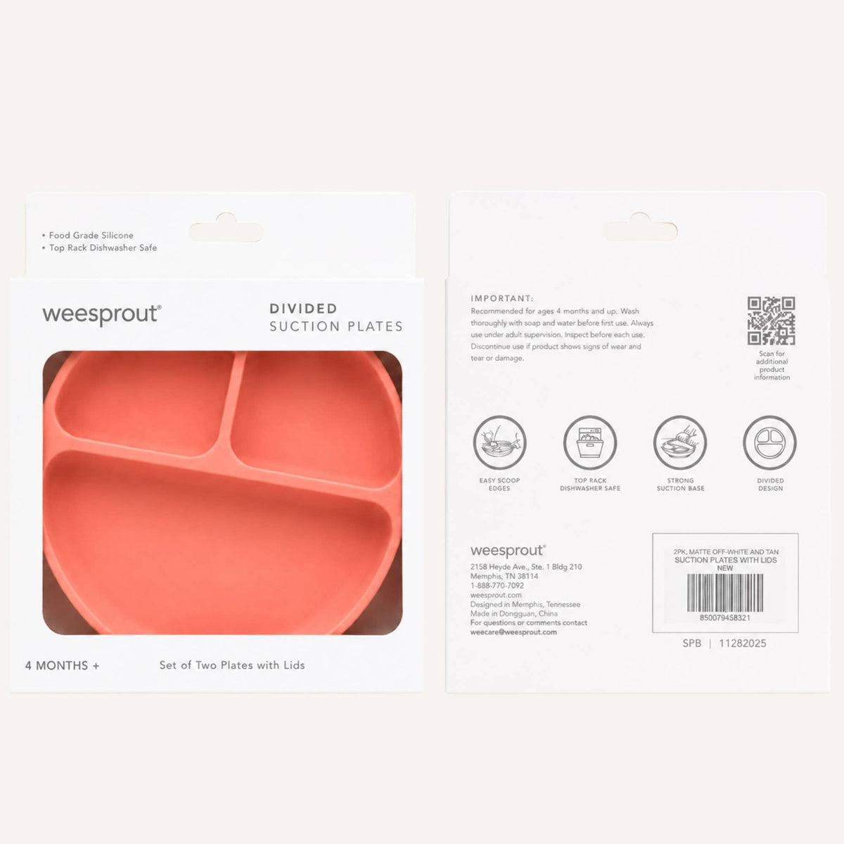 Silicone Divided Suction Plates – Set of 2