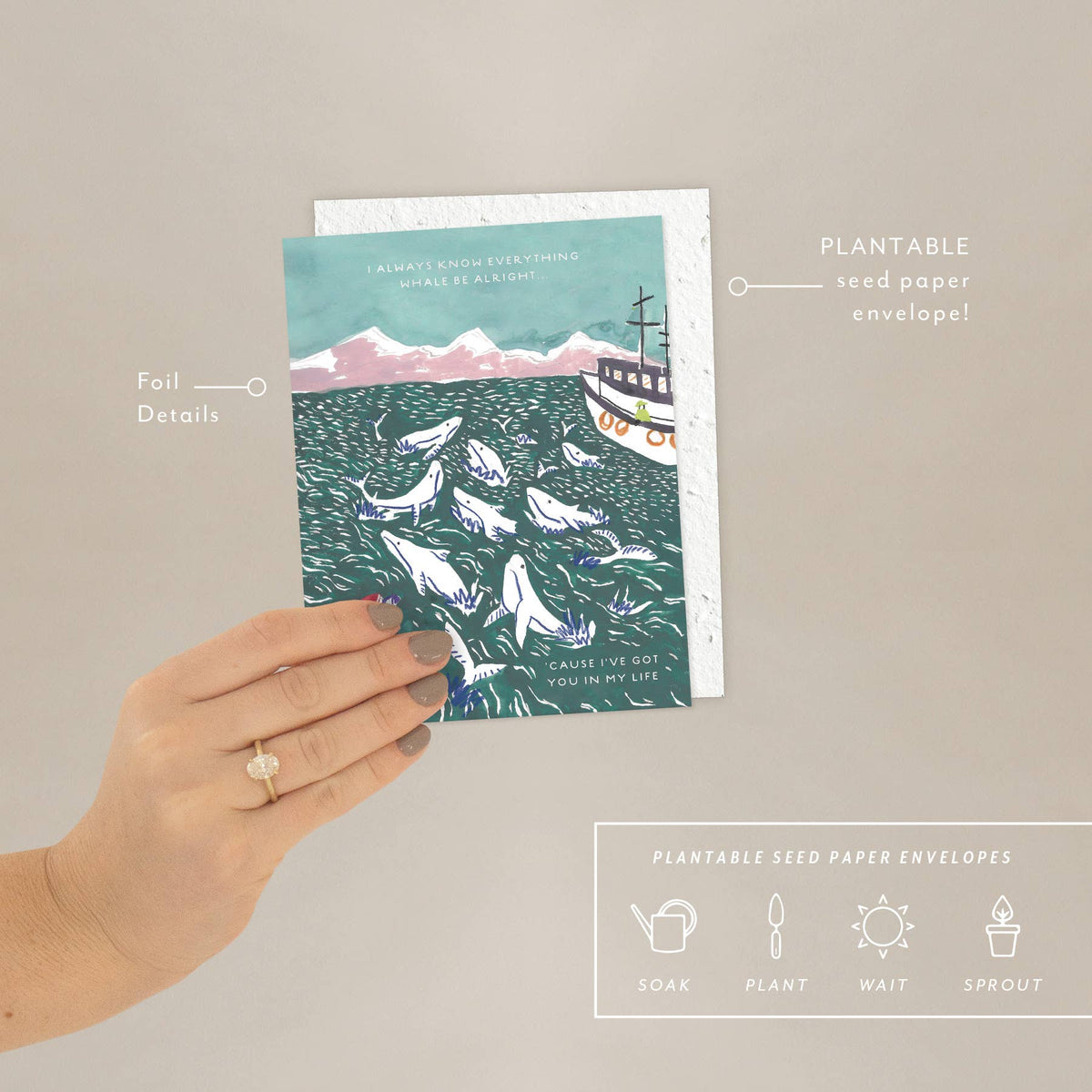 Whales - Love + Friendship Card