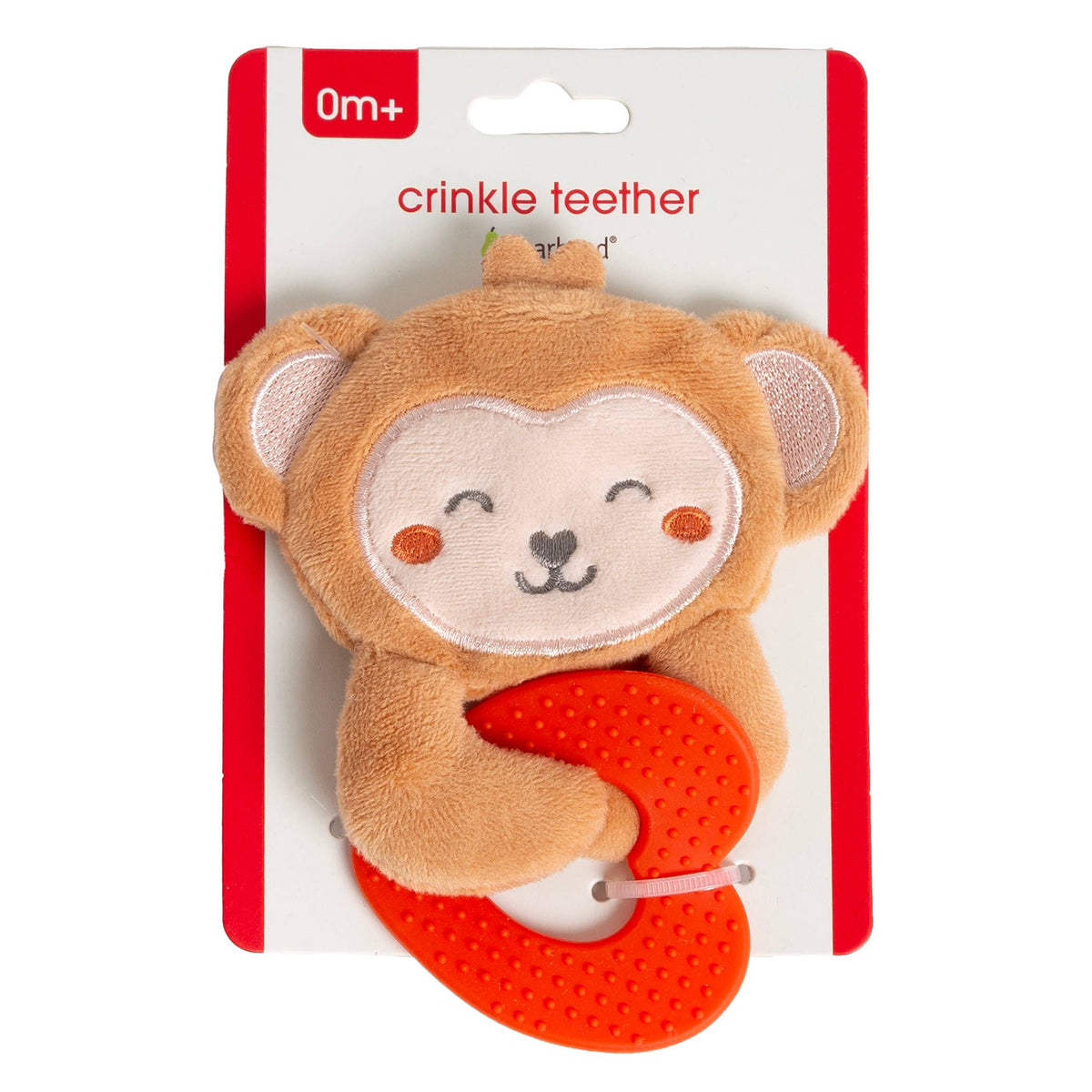 Baby Crinkle Teether Toy, Monkey