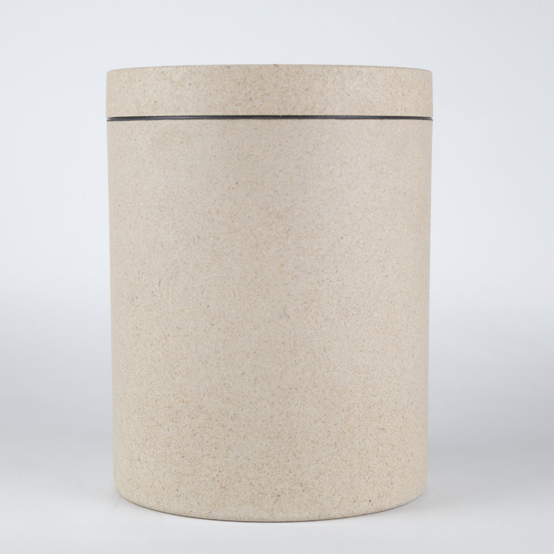 Sustainable Large Bamboo Flour Canister Seashell Color 77 Oz