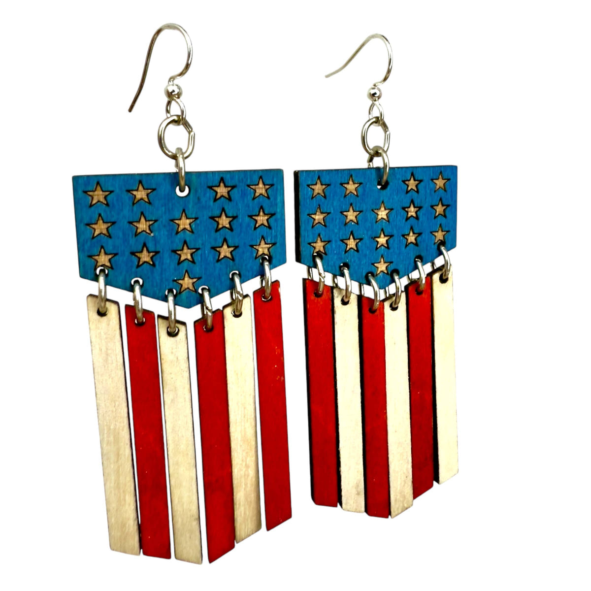 American Flag Dangle Earrings #1776