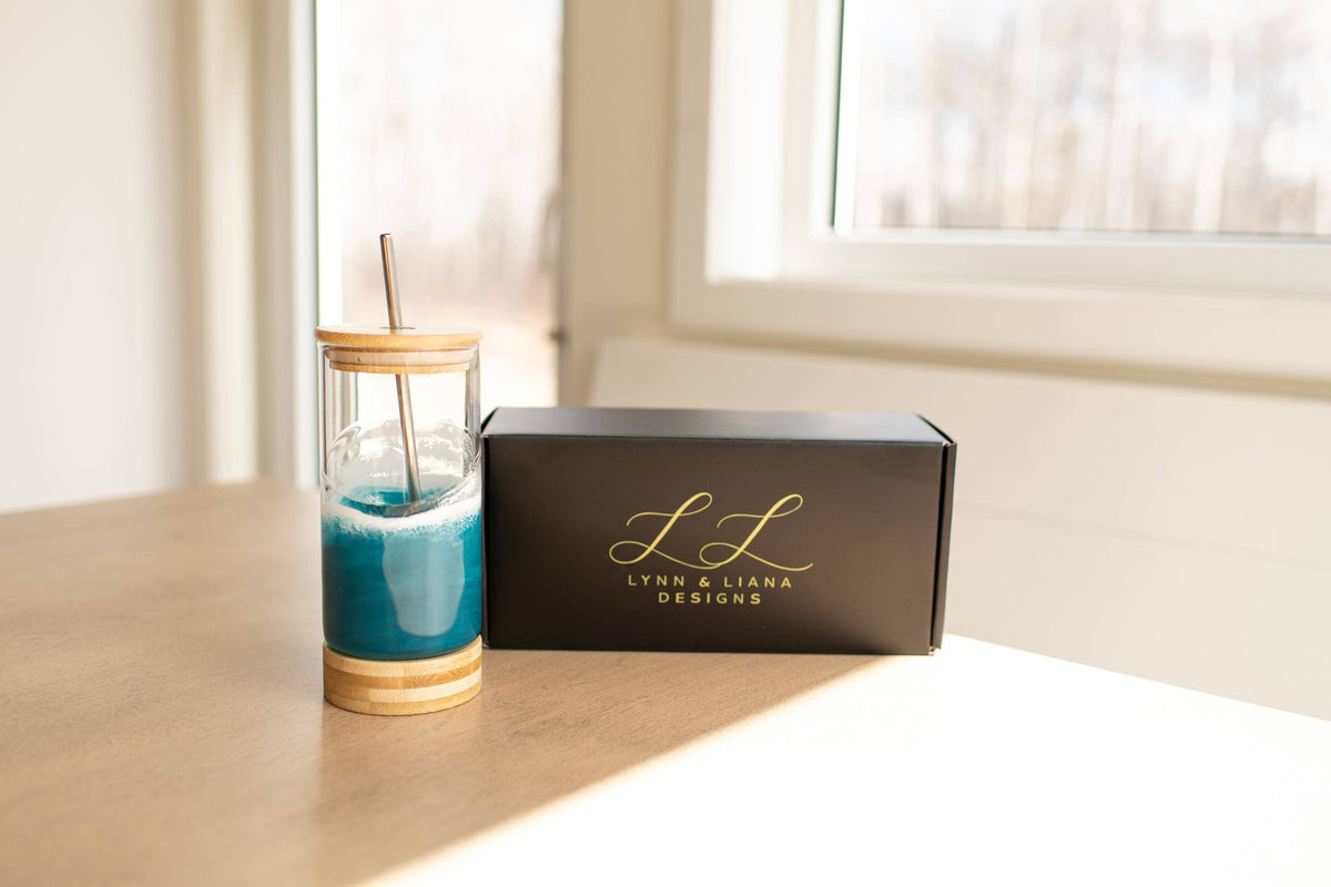 NEW!!! Resin Accented Glass Tumblers