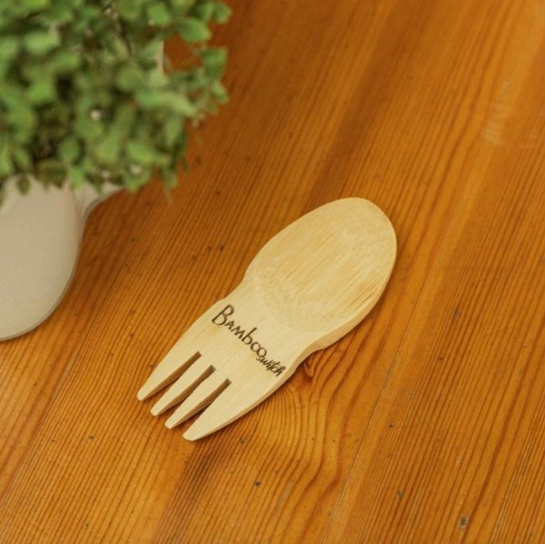 Small Bamboo Spork Utensil