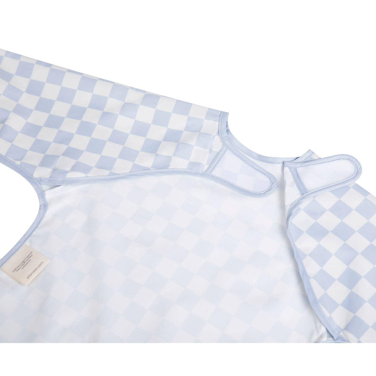 Smock Bib for Baby & Toddler Long Sleeve (Blue Checkers)