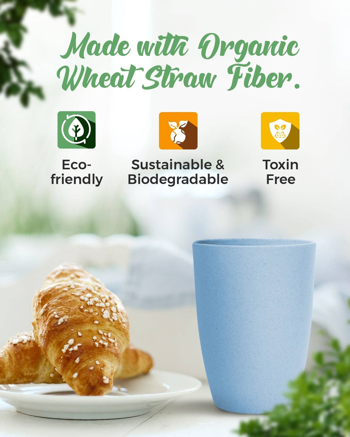Eco-Friendly Wheat Straw Drinking Cups Sets Lightweight