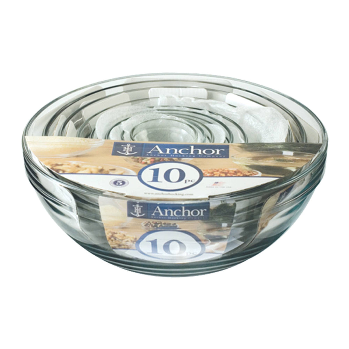 Anchor Hocking Nesting Mixing Bowl, Set 10