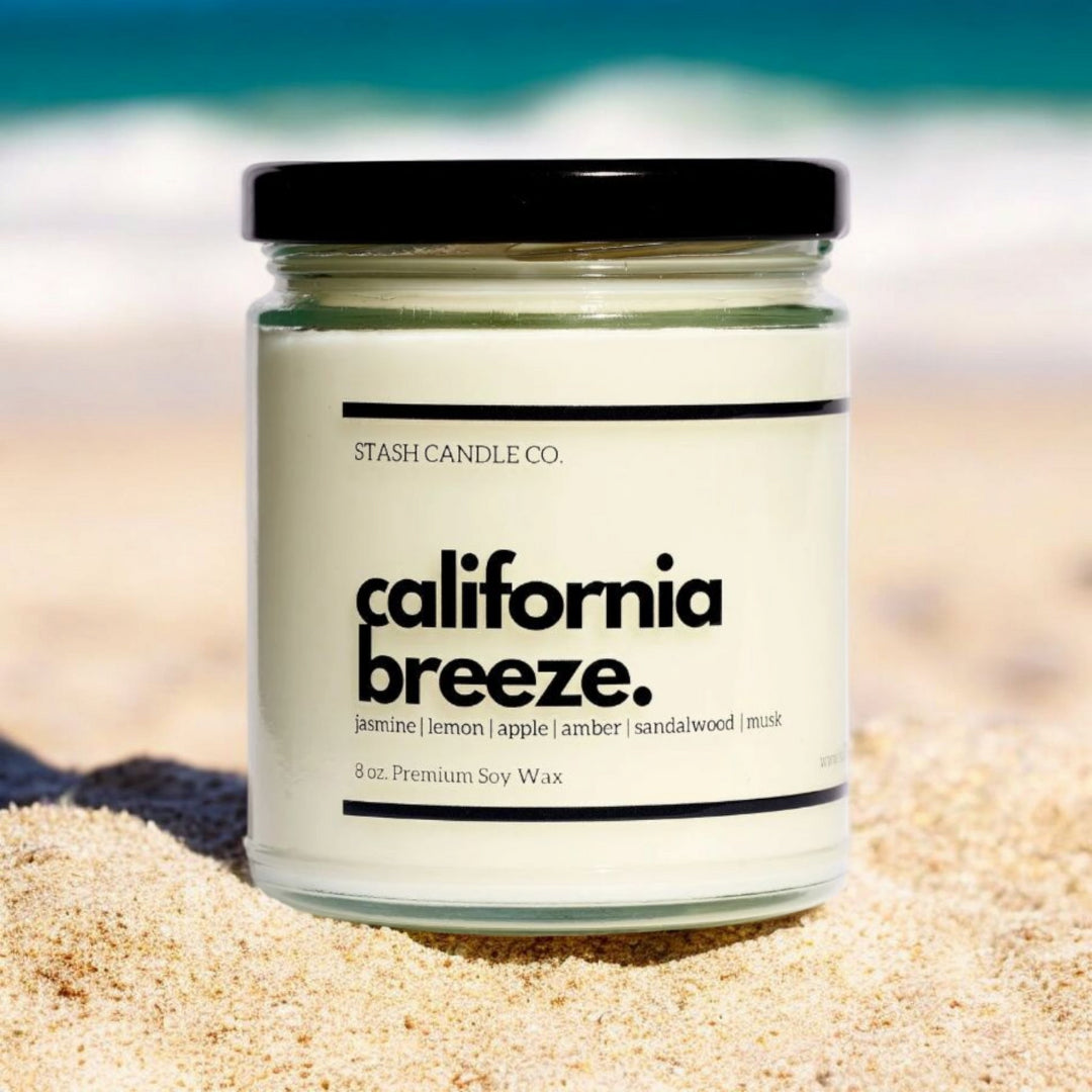 California Breeze Candle, 8oz. Lemon Jasmine Sandalwood