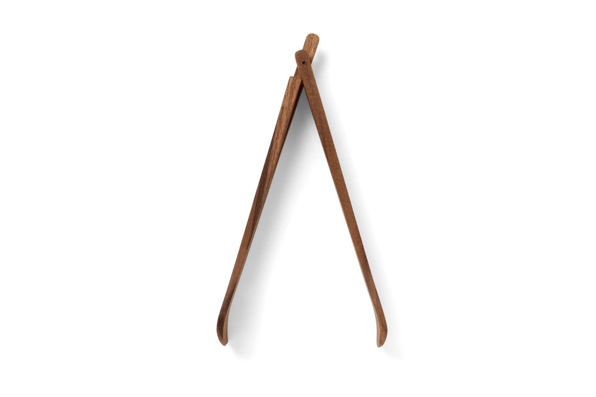 Ironwood Spring Salad Tongs, Acacia, 2.25" x 2.25" x 12"