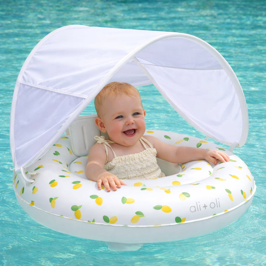Baby Swim Seat with Sun Canopy (Lemons)