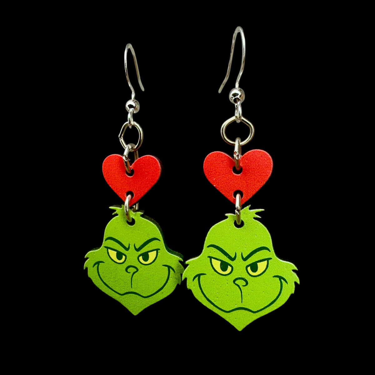 Green Gurmudgeon heart Earrings #1883