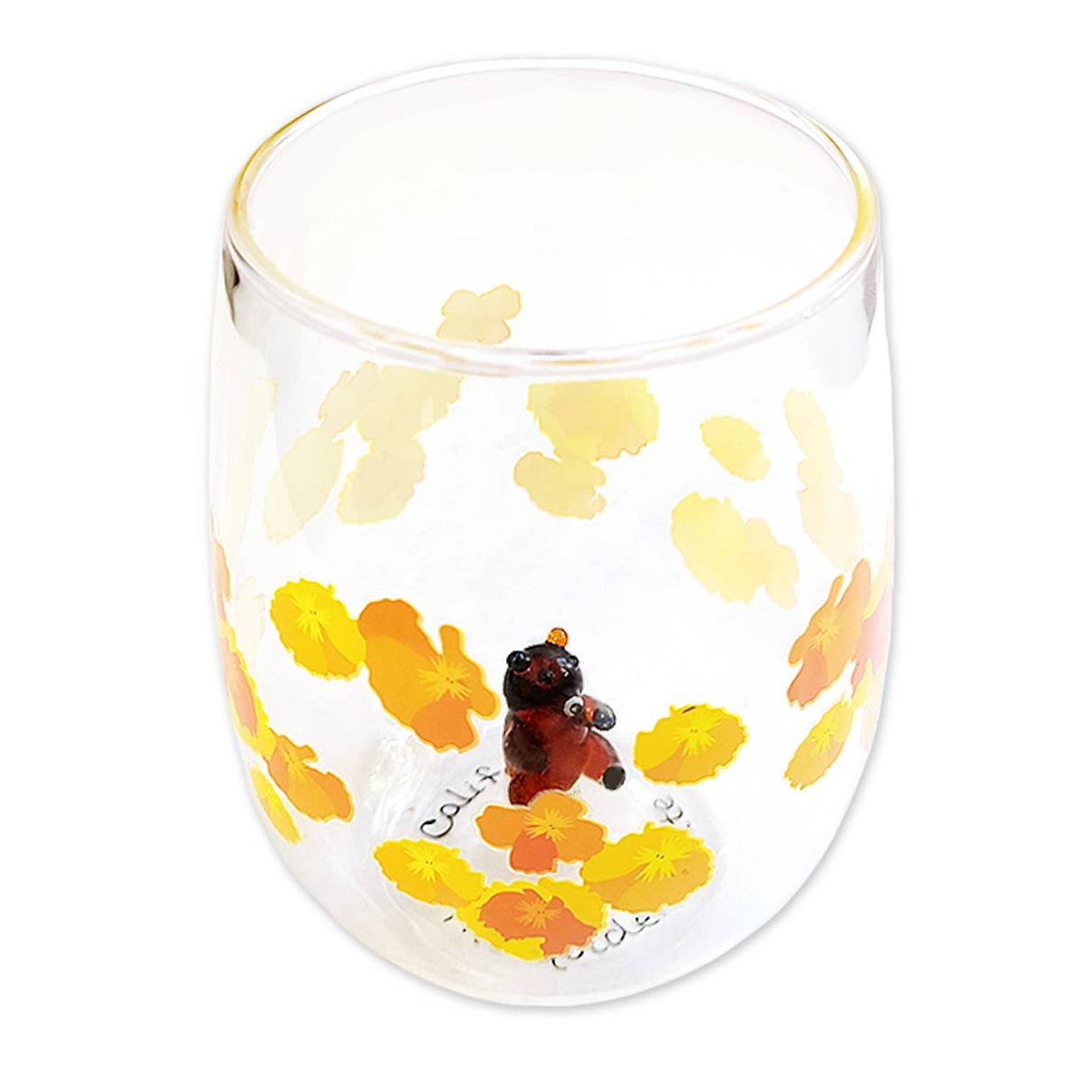 Poppy Bear Stemless Wine Glass