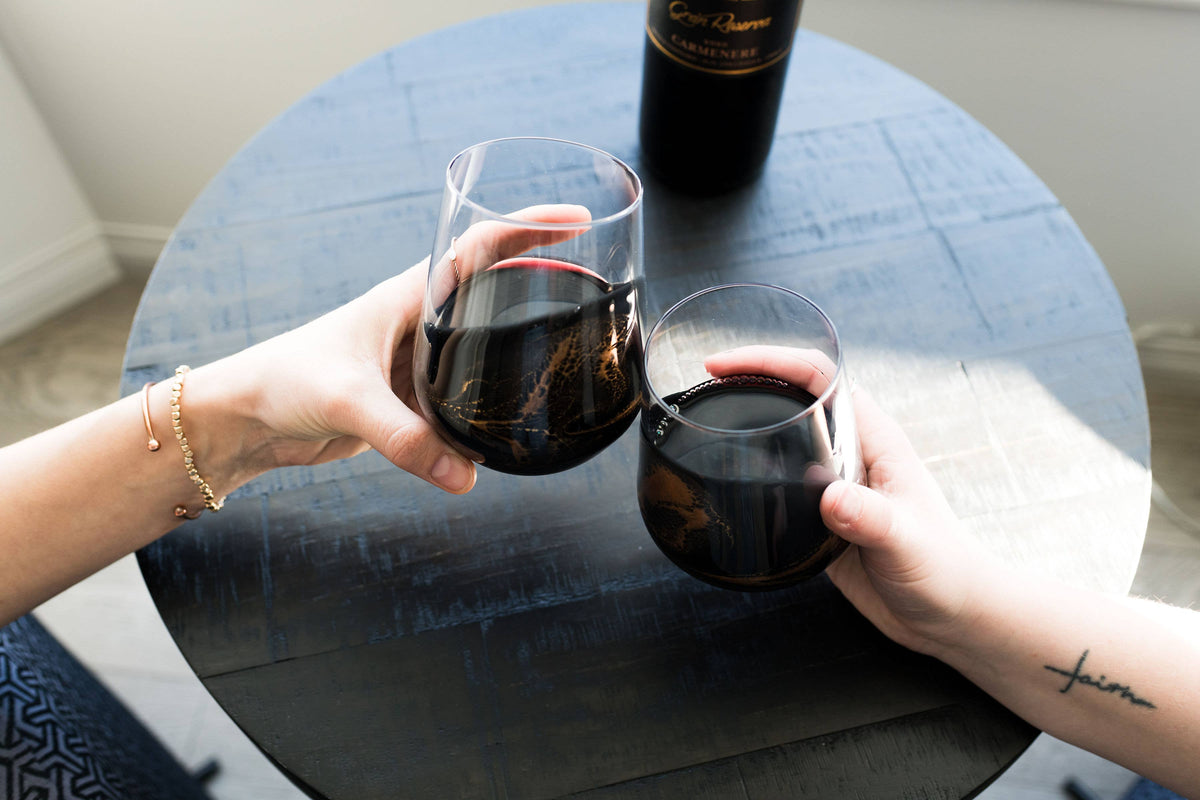 Resin Accented Wine Glasses