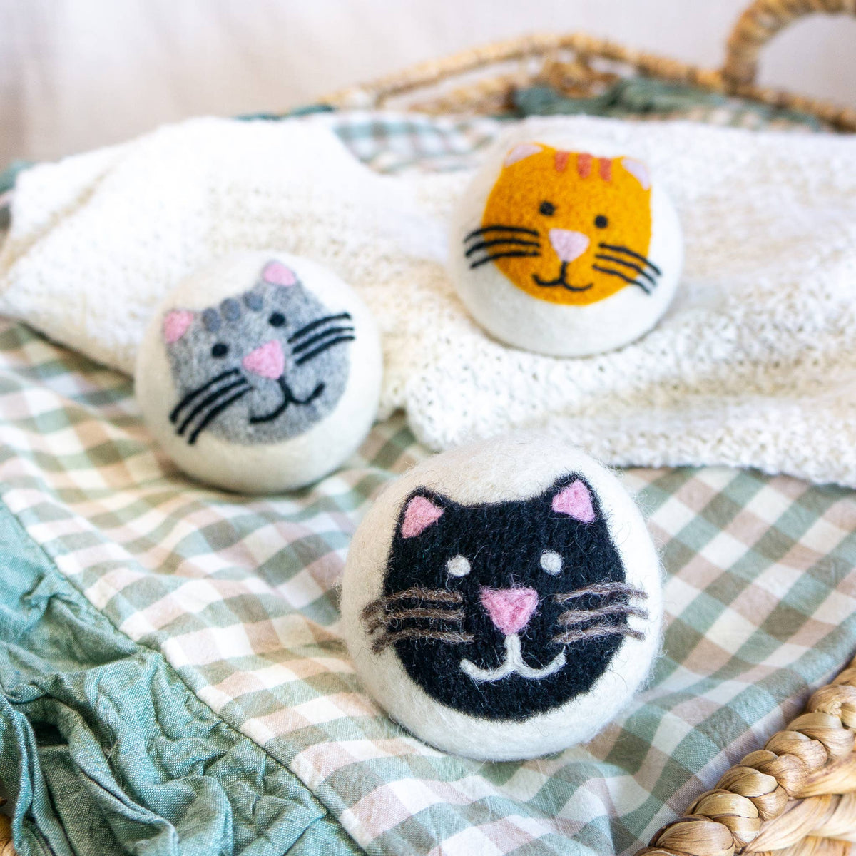 Wool Dryer Ball Cat Mix (Orange, Grey, Black) - House Cats