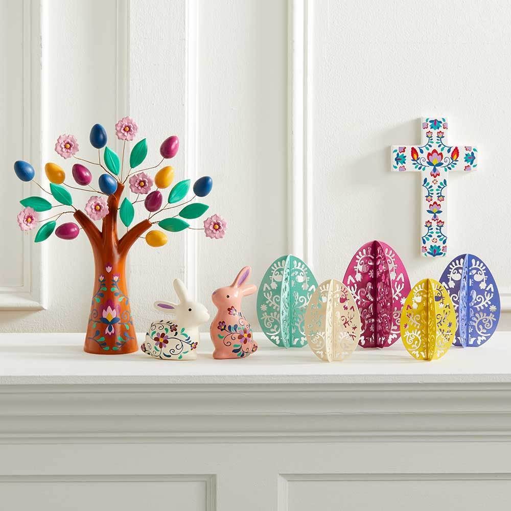 Botanica Clay Easter Wall Cross