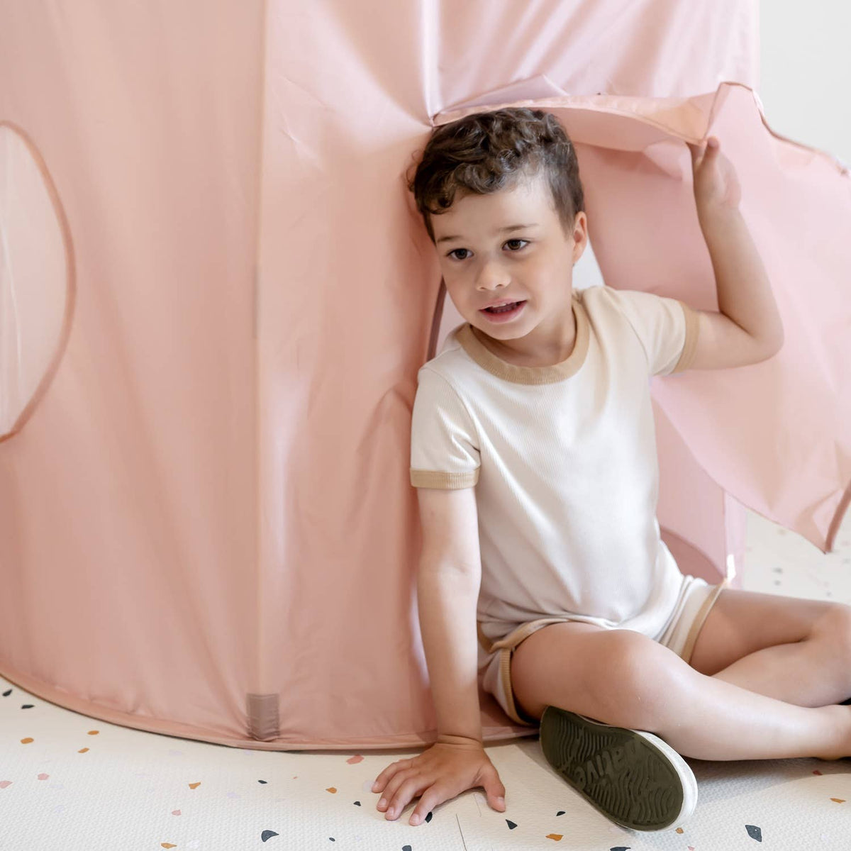 Kids Play Tent Castle with Recycled Fabric - Solids