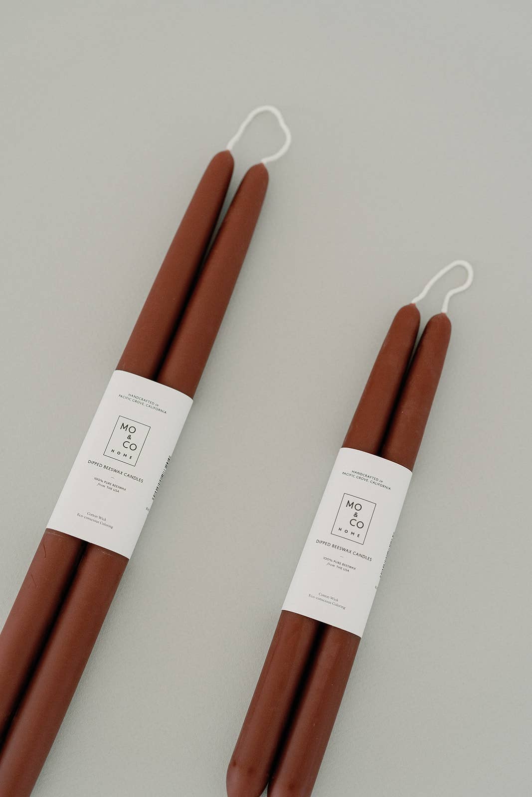 Mo&Co Home -  Burgundy | Dipped Beeswax Taper Candles | All Natural