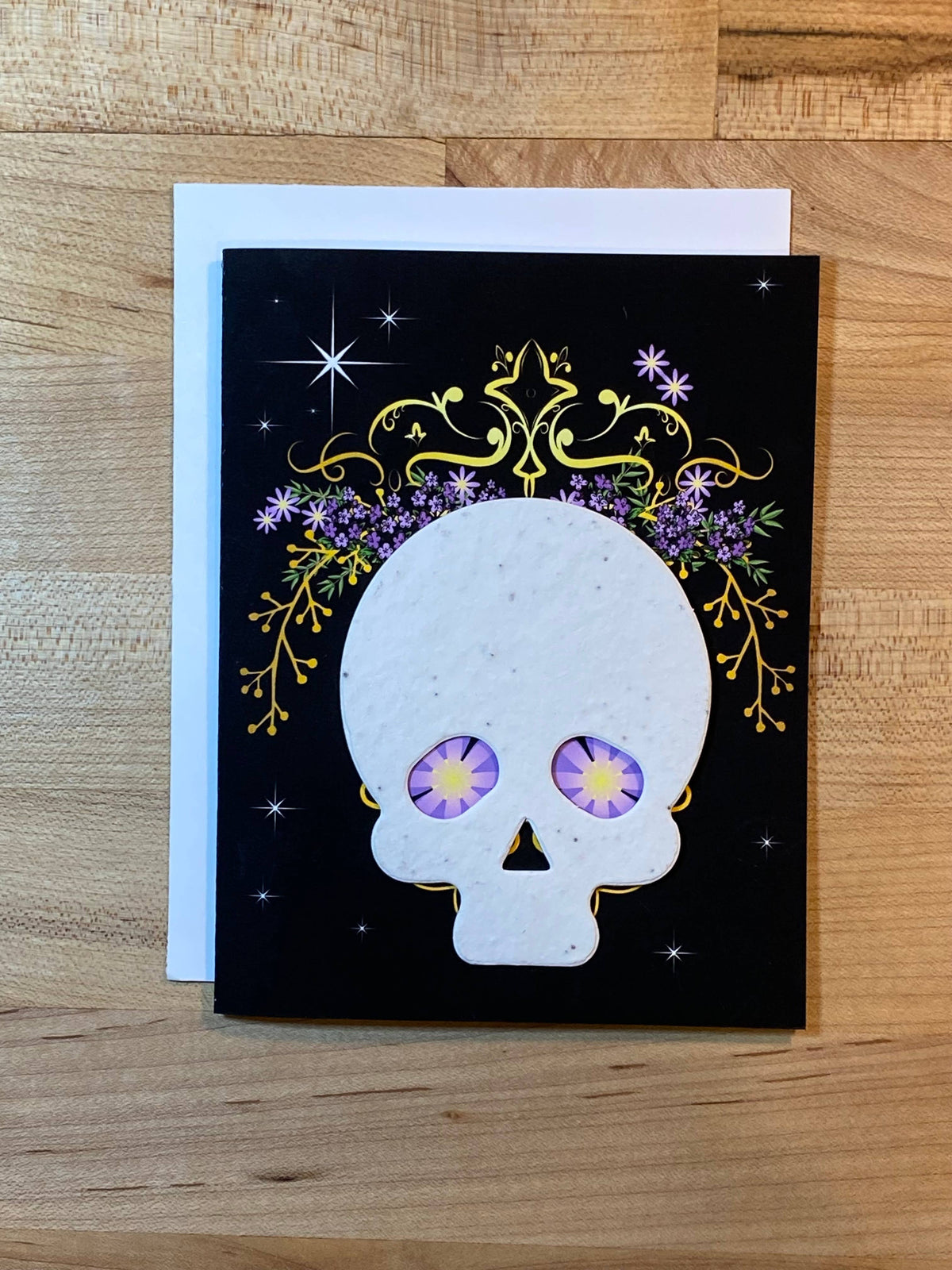 The Raven’s Edge Studio - Plantable Sugar Skull Card: Eco Friendly Witchy Halloween