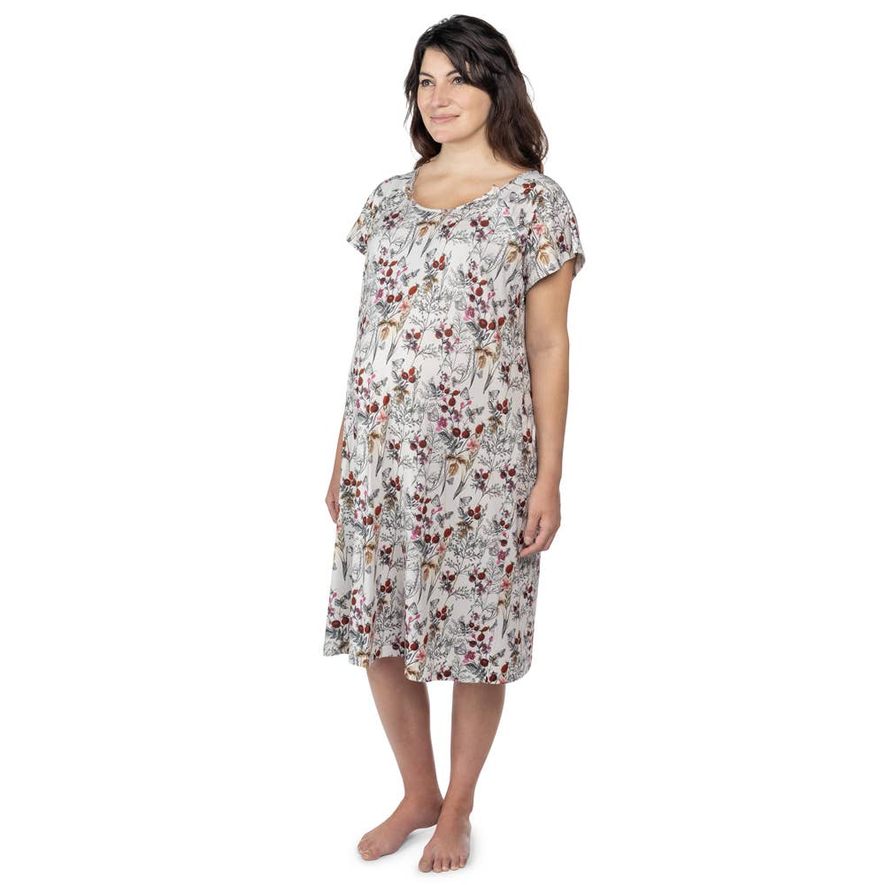 Three Little Tots - Floral Mommy Labor and Delivery/ Nursing Gown — alternate product image, view 11