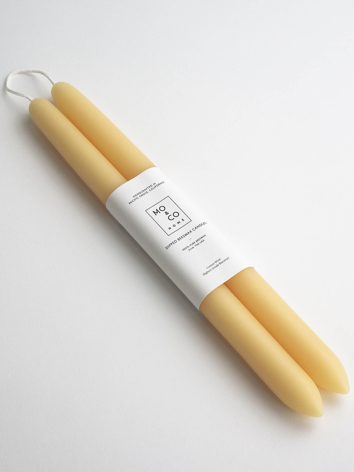 Mo&Co Home - Natural Gold | Dipped Beeswax Taper Candles | All Natural