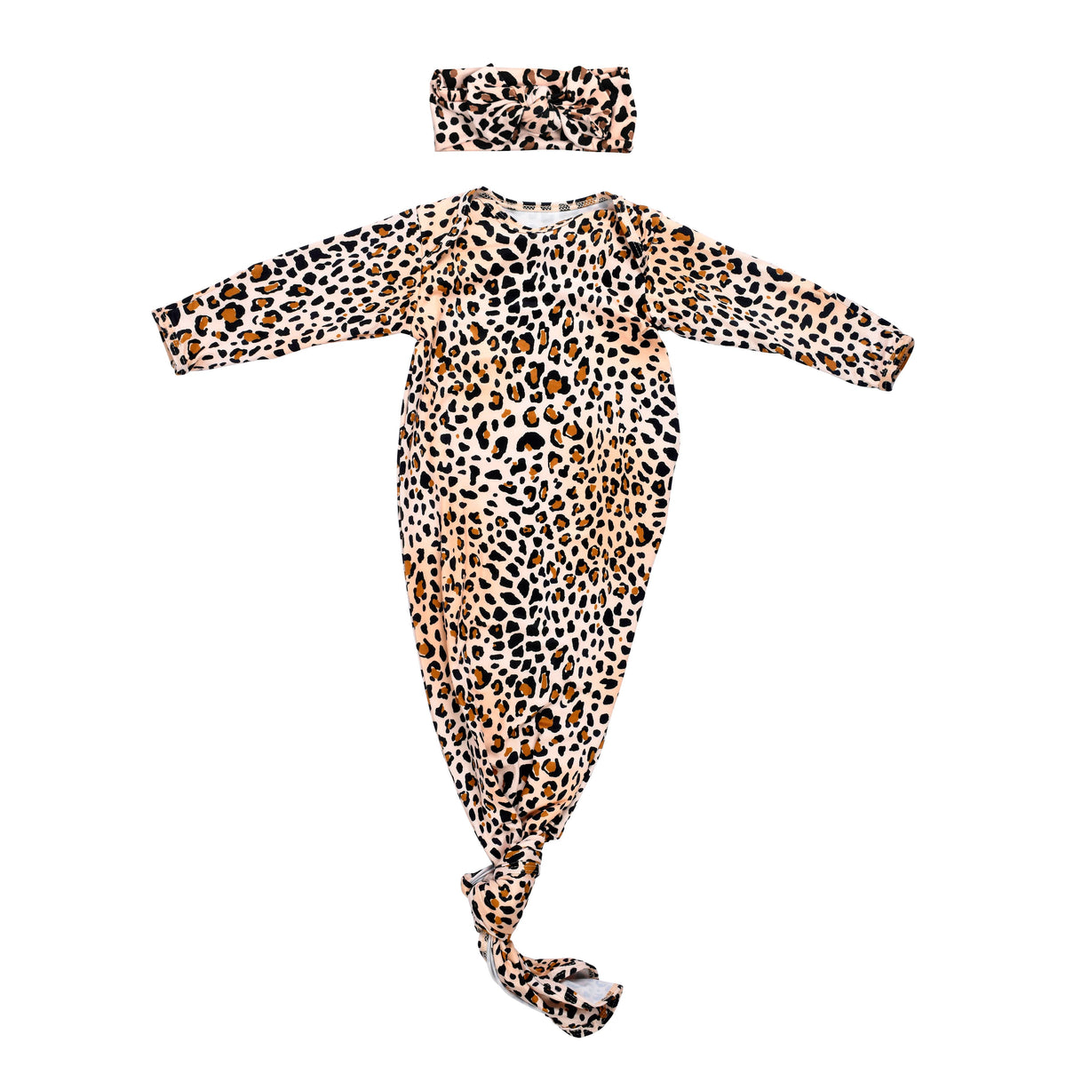 Three Little Tots - Leopard Knotted Gown — alternate product image, view 2