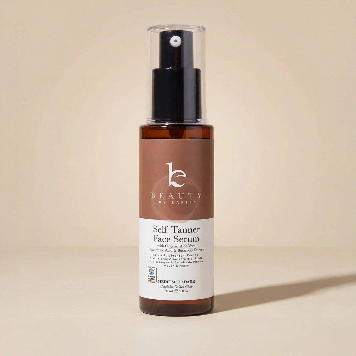 Beauty By Earth - Self Tanner Hyaluronic Acid Face Serum 2oz, (2 Shades)