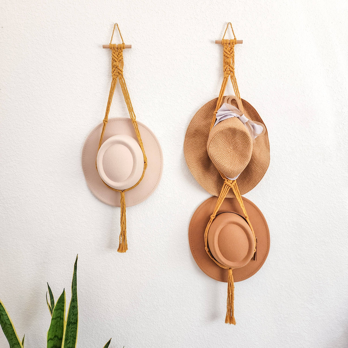 Handmade By Uruba - Macrame Hat Hanger, Wall Mounted Hat Display and Organizer — alternate product image, view 7