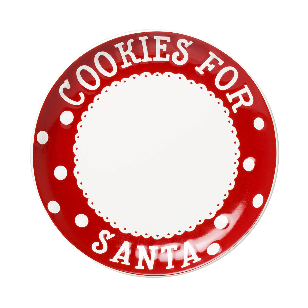 Set navideño de plato para galletas de Papá Noel, jarra de leche y letra