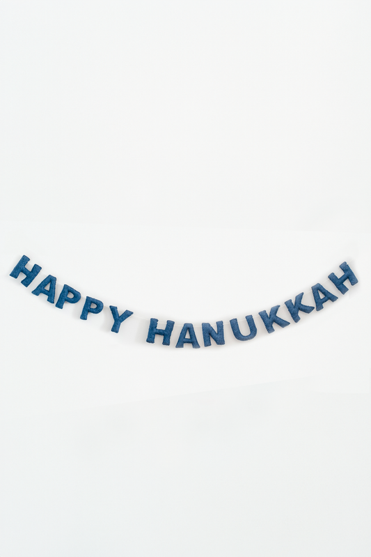 Nivas - Pancarta de Feliz Hanukkah (Azul marino)