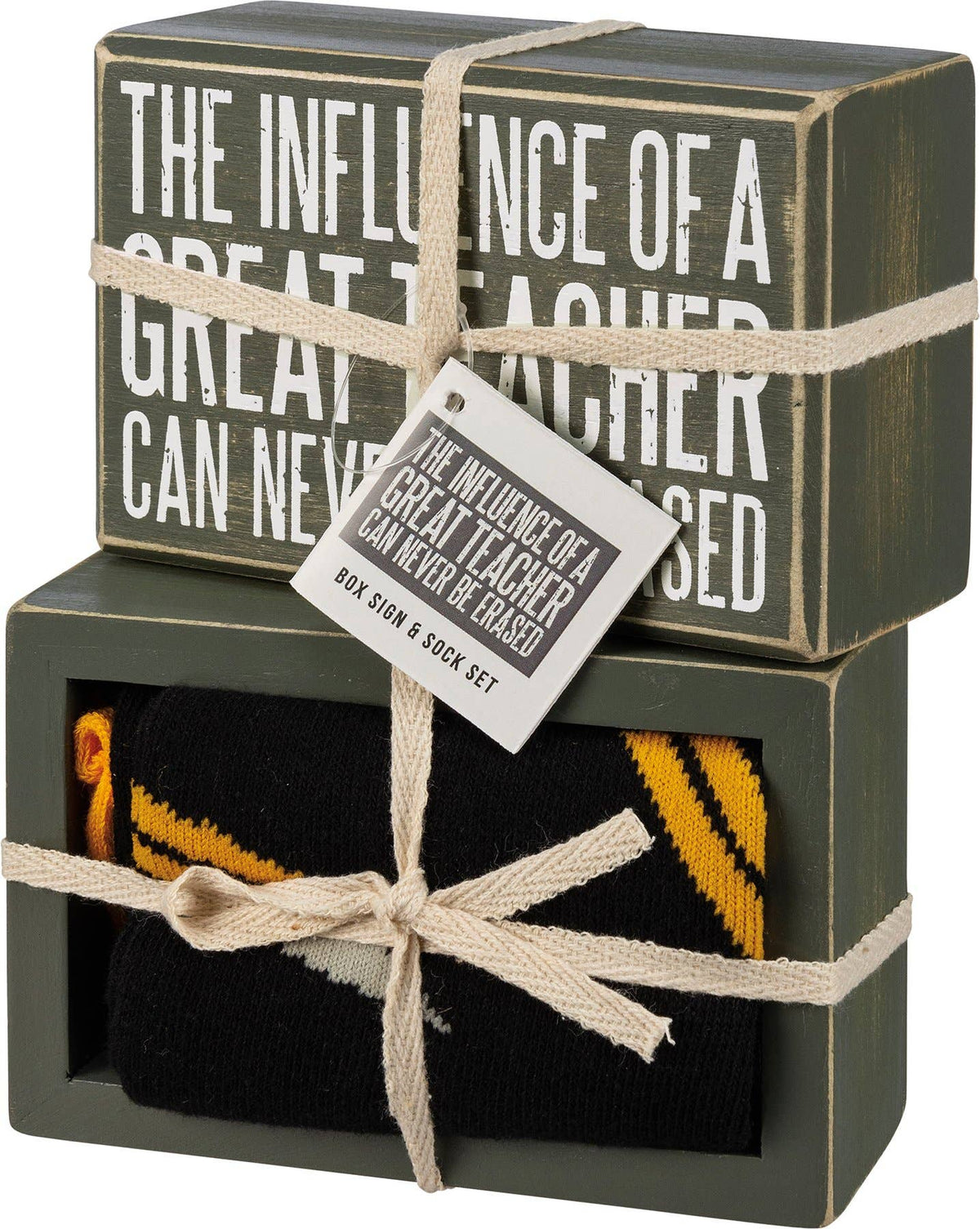 Primitives by Kathy - Influence Of A Great Teacher Box Sign And Sock Set