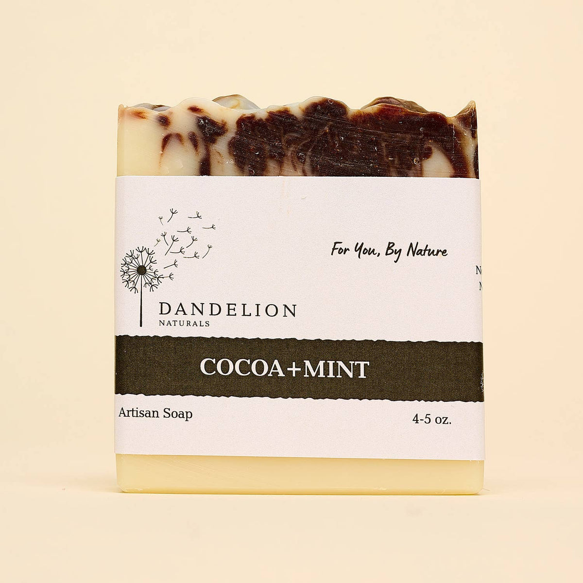 Dandelion Naturals - Cocoa + Mint Bar Soap| Cold Process Soap Bar