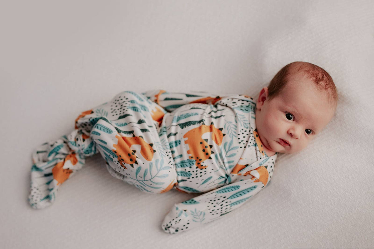 Three Little Tots - Dinosaur Animal Print Zoo Knotted Gown — alternate product image, view 12