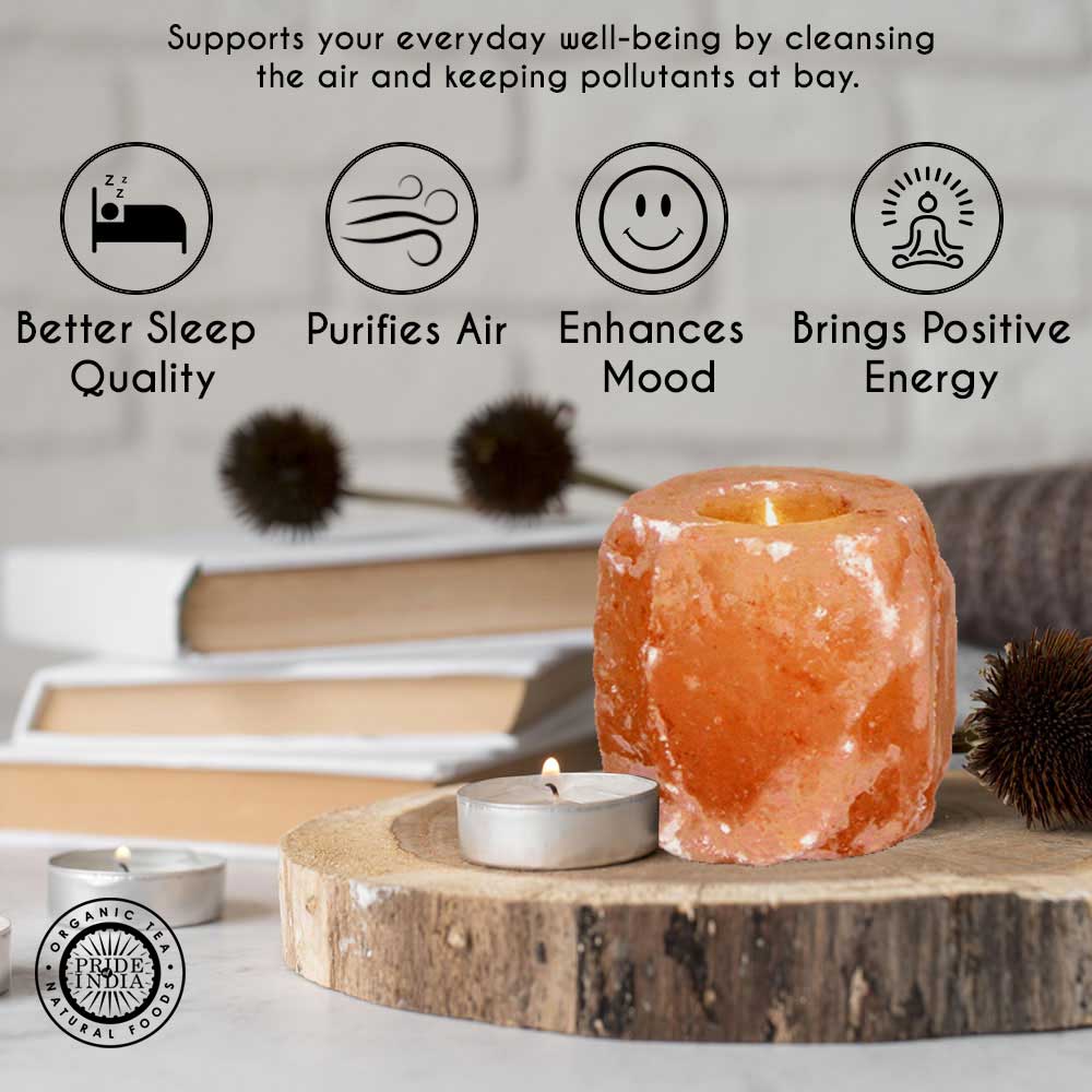 PRIDE INDIA BRANDS - Himalayan Pink Salt Tea Light Holder by Pride of India