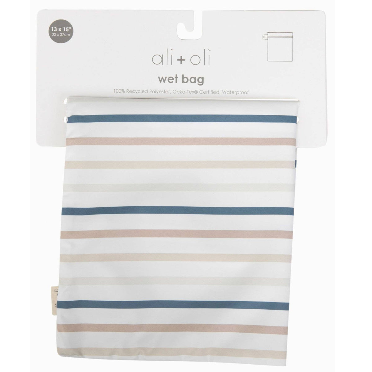 Bolsa seca/húmeda de doble compartimento con bolsillo de malla (Rayas)