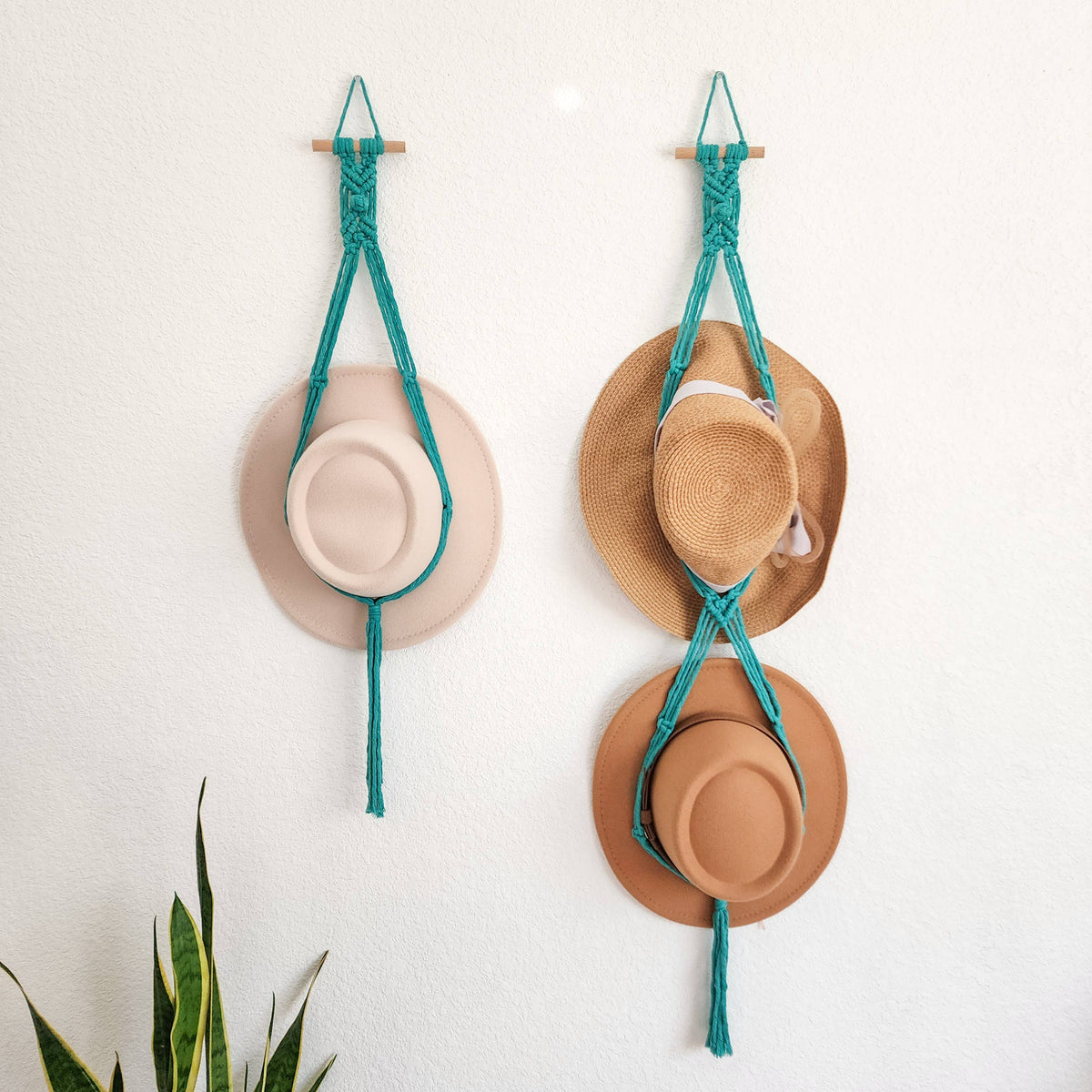 Handmade By Uruba - Macrame Hat Hanger, Wall Mounted Hat Display and Organizer — alternate product image, view 10