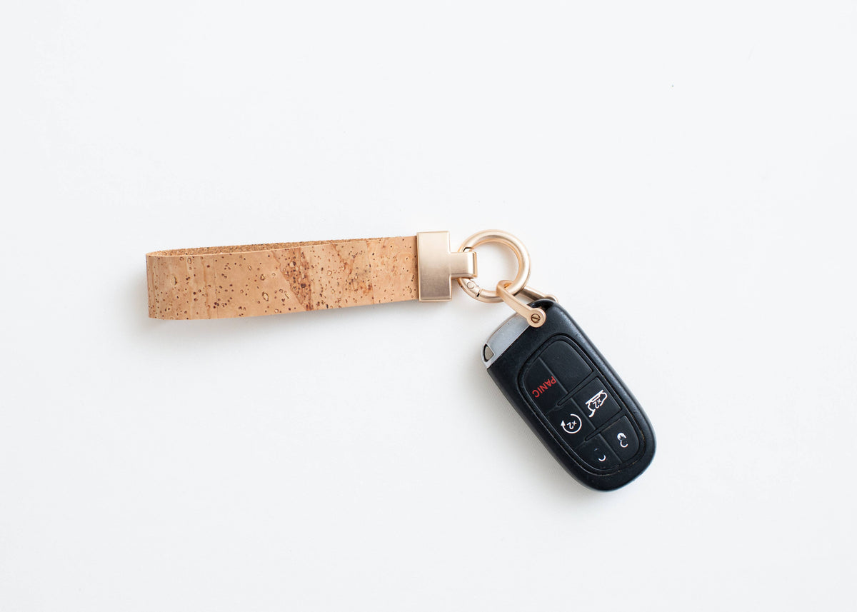 KORK & Inspired by KORK - Cork Key Chain w/FOB attachment--Natural