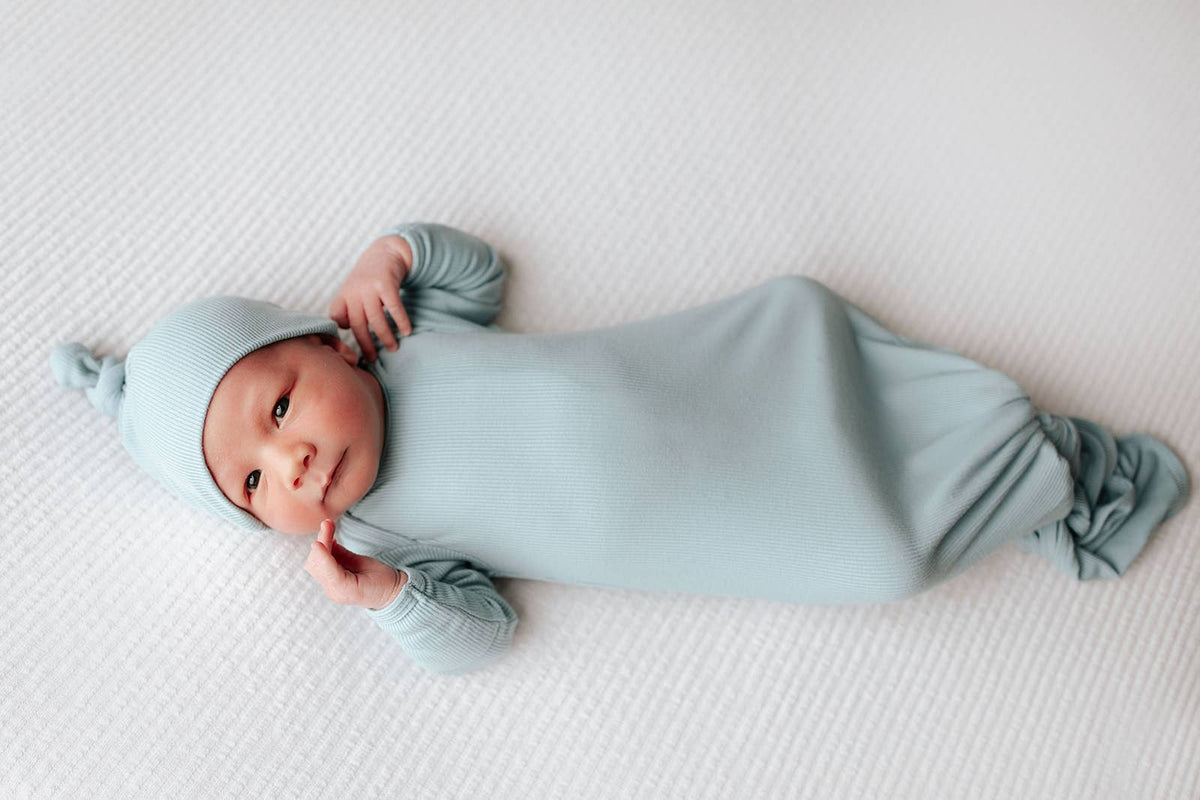Three Little Tots - Blue Bird Knotted Gown — alternate product image, view 8