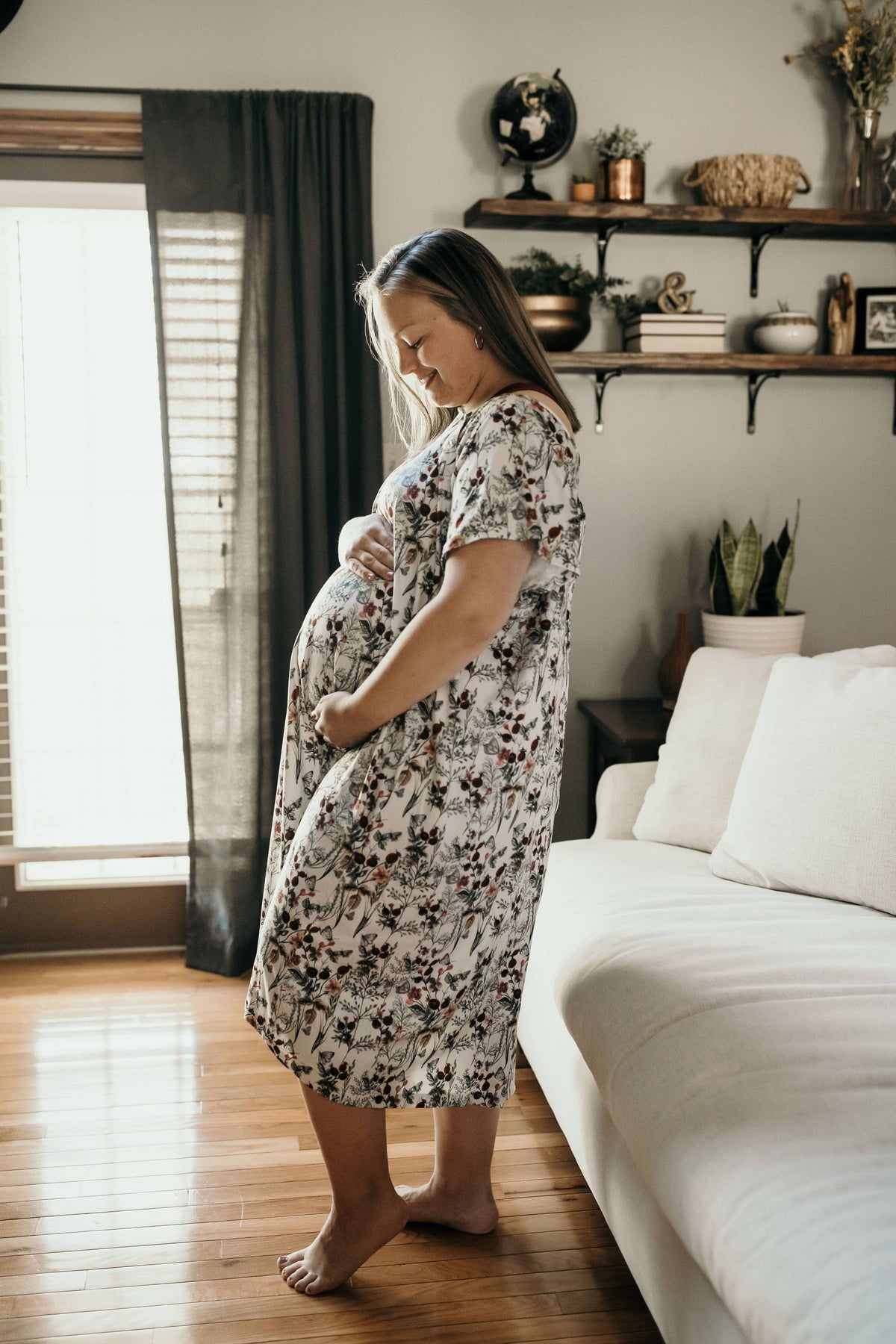 Three Little Tots - Floral Mommy Labor and Delivery/ Nursing Gown — alternate product image, view 23