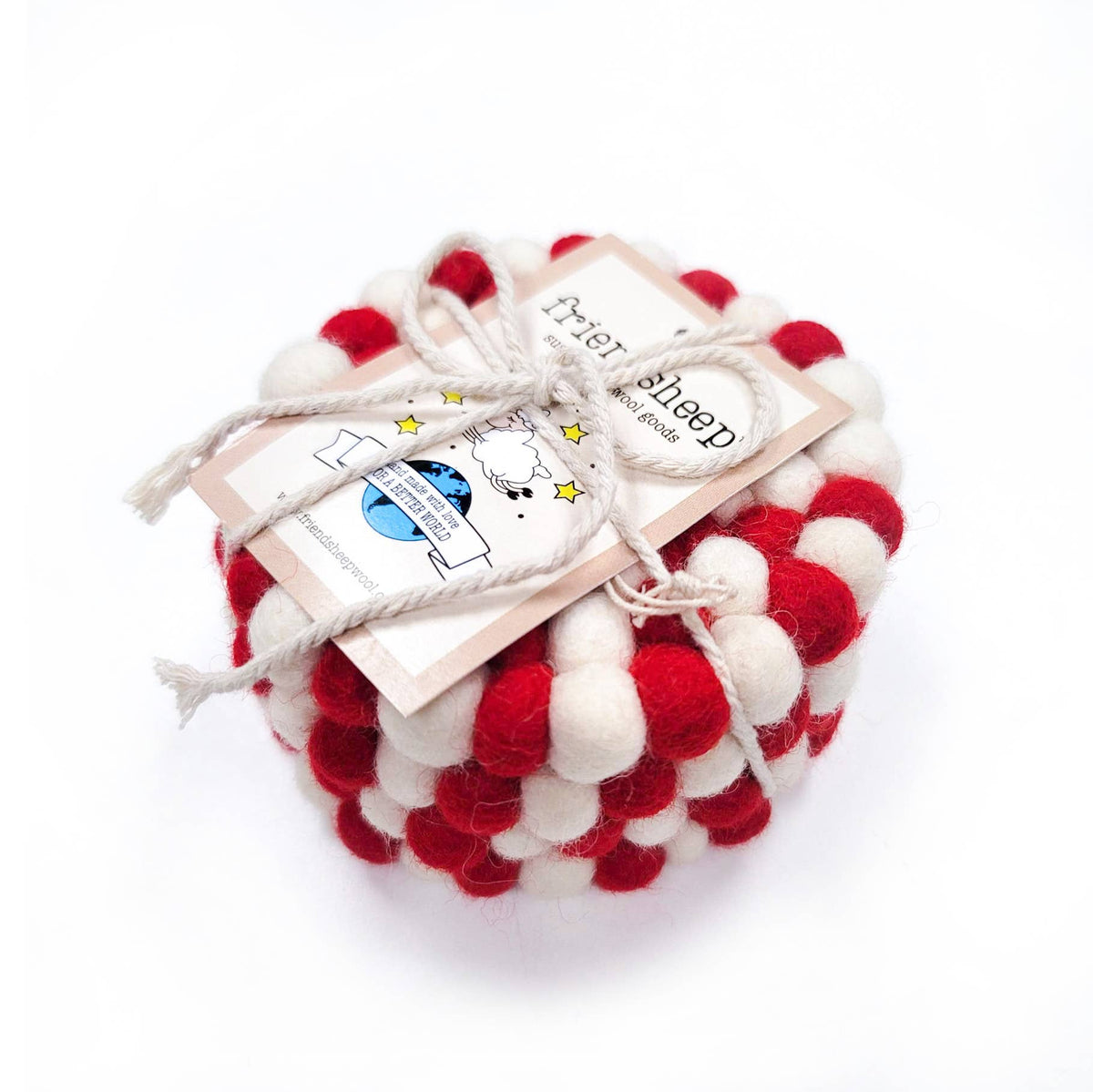 Friendsheep - Candy Cane Eco Coasters and Trivets