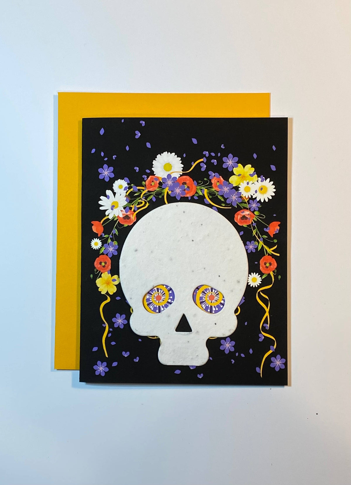 The Raven’s Edge Studio - Plantable Sugar Skull Card: Eco Friendly Witchy Halloween