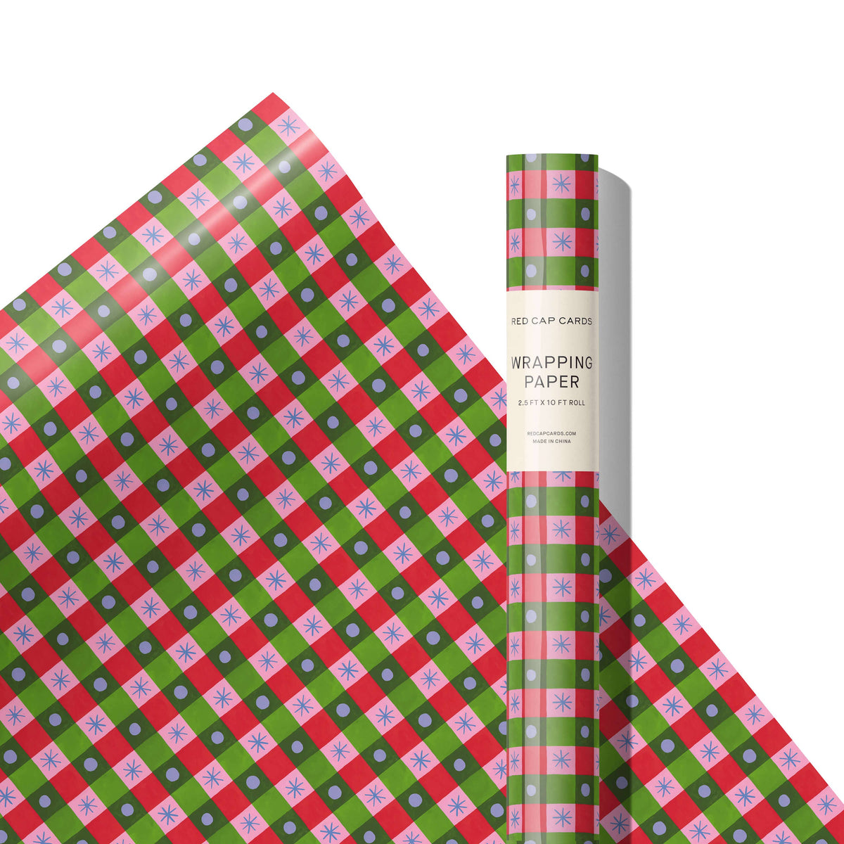 Red Cap Cards Holiday Checker _ 10 ft wrap roll