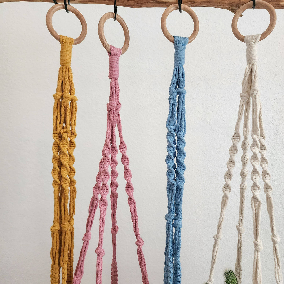 Handmade By Uruba - Modern Boho Plant Hanger with Wooden Ring, Home Decor — alternate product image, view 9